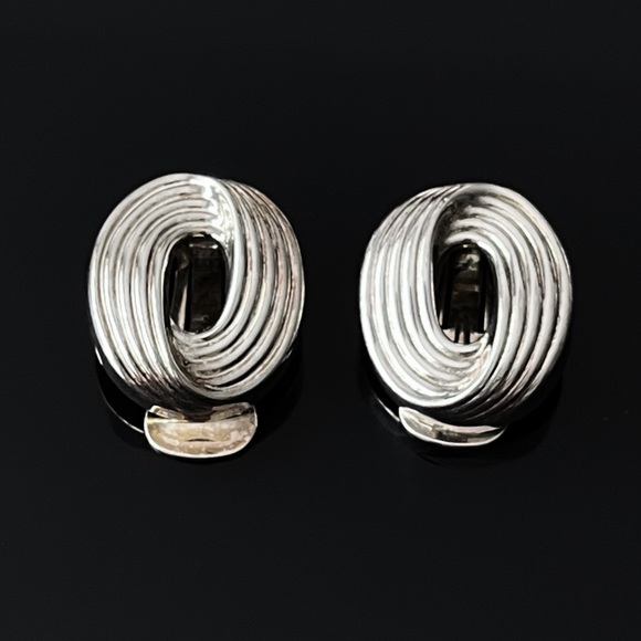 Dior Jewelry - **SOLD**✨ Signed Dior Swirl MCM Vintage Clip On Earrings in Silver